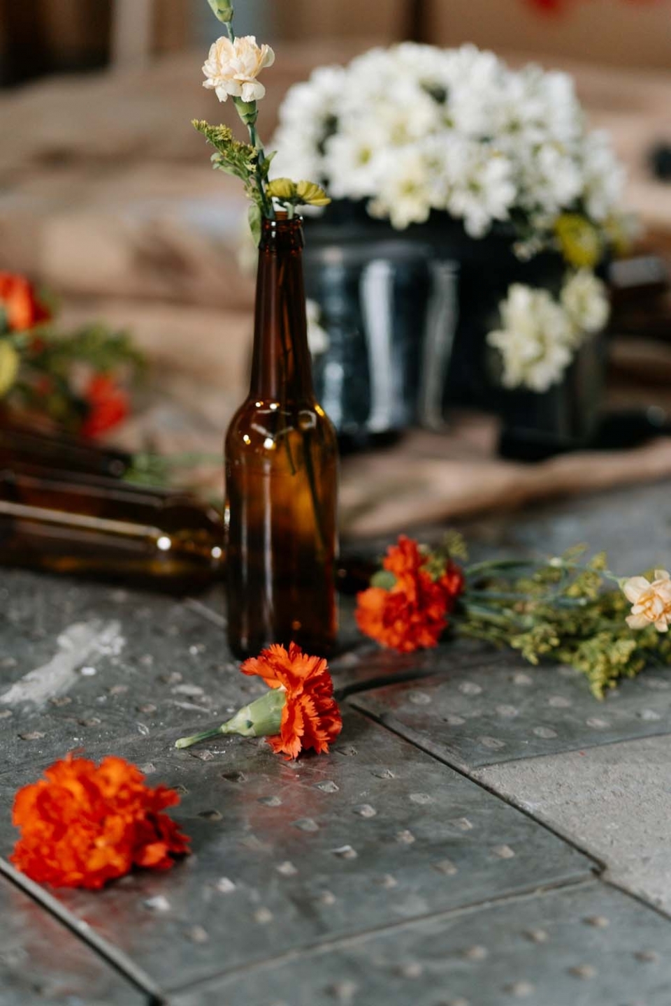 Beer bottle vase